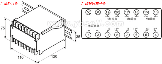 交流电流变送器特点 1、精度等级高、线性度高 2、采用进口元器件,集成度高,免于定期校验 3、35mm标准导轨安装或底座螺钉安装固定,三相交流电流变送器通用性强 4、输入/输出/电源/外壳之间相互隔离, 可靠性高 三相电流变送器选型表